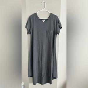 EUC LulaRoe Heathered Gray Carly Dress, Size L